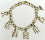 Vintage "Kennedy" Gold Tone Letter Charm Bracelet SKU PB77