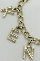 Vintage "Kennedy" Gold Tone Letter Charm Bracelet SKU PB77