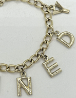 Vintage "Kennedy" Gold Tone Letter Charm Bracelet SKU PB77