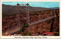 South View Suspension Bridge Royal Gorge CO Postcard PC366