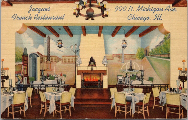 Jacques French Restaurant Chicago IL Postcard PC452