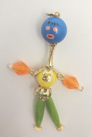 Vintage Jointed Beaded People Necklace Pendant Key Chain Random Select Sku235 2