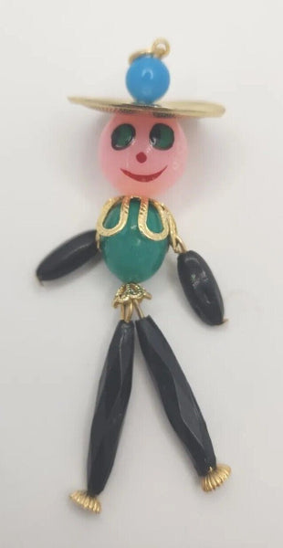 Vintage Jointed Beaded People Necklace Pendant Key Chain Random Select Sku235 3