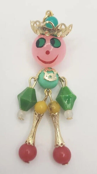 Vintage Jointed Beaded People Necklace Pendant Key Chain Random Select Sku235 5