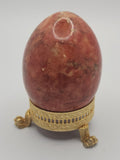 Vintage Hand Carved Alabaster Reddish Egg Paperweight Made in Italy PB192
