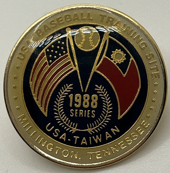 1988 Series US-Taiwan USA Baseball Training Site Millington TN Pin D-1