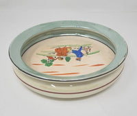 Vtg Child Baby Dish Bowl Nursery Rhyme Jack & Jill Green Lusterware 1940-50's U1