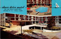 Shore Drive Motel Chicago IL Postcard PC464