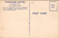 Paradise Motel Los Angeles CA Postcard PC468