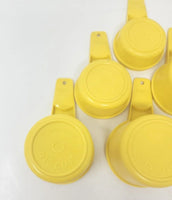 Vintage Tupperware Nesting Yellow Measuring Cup set of 6 Round Classic #761 U234