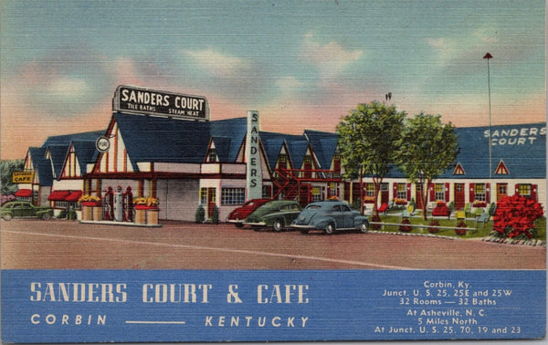 Sanders Court & Cafe Corbin KY Postcard PC472