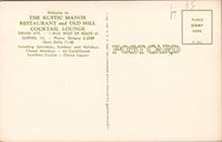The Rustic Manor Restaurant & Old Mill Cocktail Lounge Gurnee IL Postcard PC471