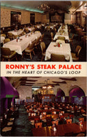 Ronny's Steak Palace Chicago IL Postcard PC470