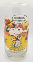 1971 Camp Snoopy Collectors Drink Glass Civilization is Overated McDonald's W3