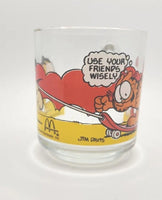 1978 McDonald's Garfield Coffee Mug Glass Cup Skate Board W2
