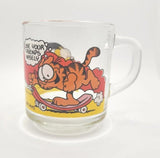 1978 McDonald's Garfield Coffee Mug Glass Cup Skate Board W2