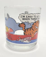 1978 McDonald's Garfield Coffee Mug Glass Cup Canoeing Go My Way  W2