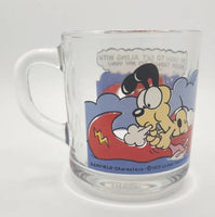 1978 McDonald's Garfield Coffee Mug Glass Cup Canoeing Go My Way  W2