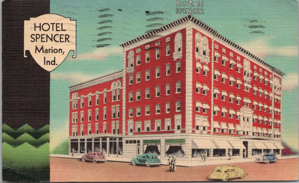 Hotel spencer Marion IN Postcard PC479