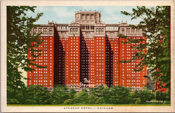 Stevens Hotel Chicago IL Postcard PC478