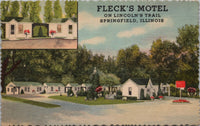 Fleck's Motel Springfield IL Postcard PC478