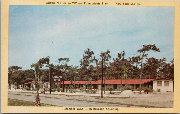 El Rancho Motel Myrtle Beach SC Postcard PC478