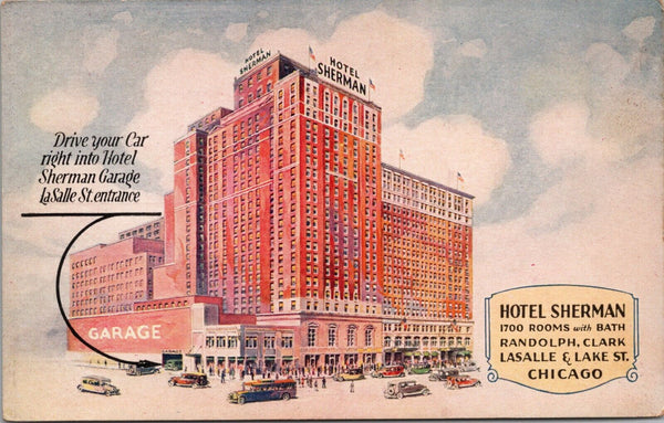 Hotel Sherman Chicago IL Postcard PC478