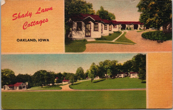 Shady Lawn Cottages Oakland Iowa Postcard PC480