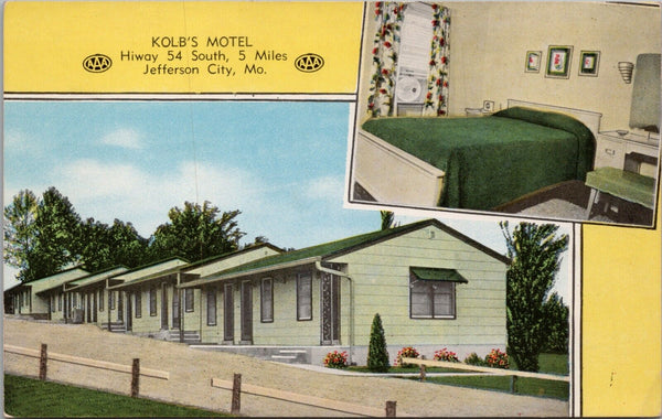 Kolb's Motel Jefferson City MO Postcard PC482