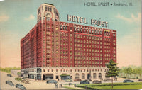 Hotel Faust Rockford IL Postcard PC482