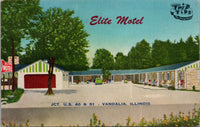 Elite Motel Vandalia IL Postcard PC482