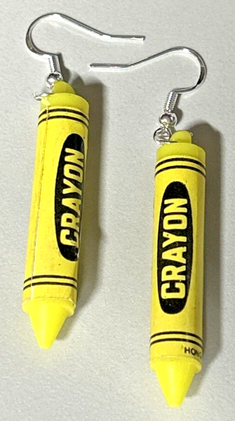 New from Vintage Mini Yellow Crayon Cracker Jack Charms Costume Jewelry