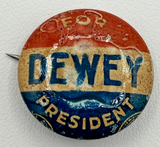 1940s Dewey For President 0.75" Political Pinback Button SKU PB91-1