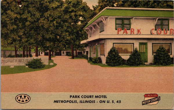 Park Court Motel Metropolis IL Postcard PC485