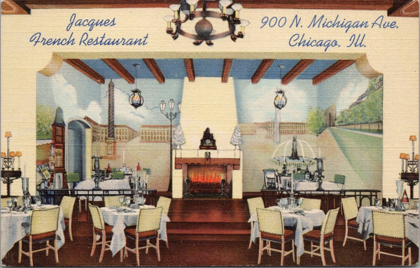 Jacques French Restaurant Chicago IL Postcard PC484