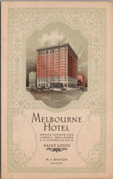 Melbourne Hotel Saint Louis MO Postcard PC484