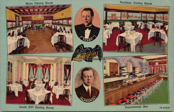 L'Aiglon Restaurant Chicago IL Postcard PC484