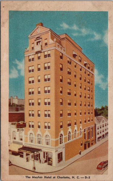 The Mayfair Hotel at Charlotte NC Postcard PC492