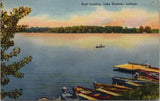 Boat Landing Lake Webster IN Postcard PC501