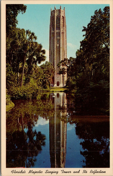 Florida's Majestic Singing Tower and Its Reflection FL Postcard PC500