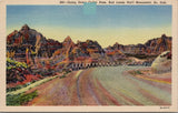 Going Down Cedar Pass Bad Lands National Monument SD Postcard PC499
