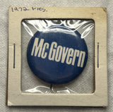 1972 McGovern Political Pinback Button Blue and White PB91-6