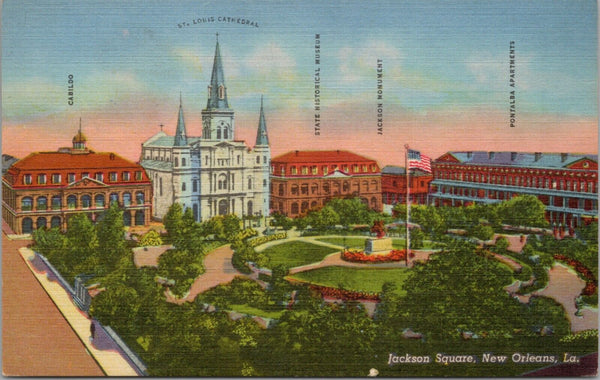 Jackson Square New Orleans LA Postcard PC497