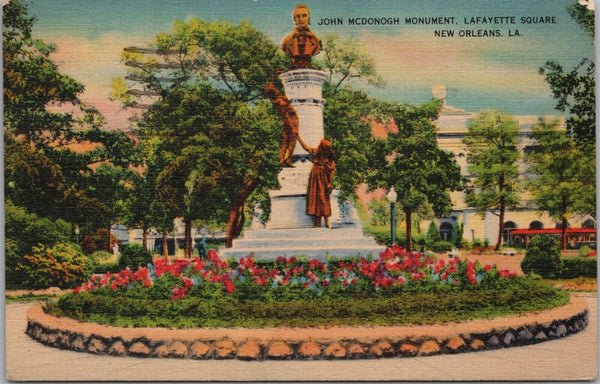 John McDonogh Monument Lafayette Square New Orleans LA Postcard PC497