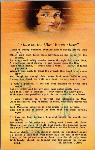 Face on the Bar Room Floor at Teller House in Central City CO Postcard PC495