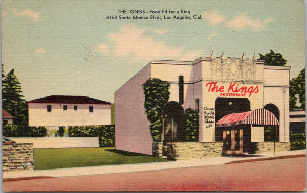 The Kings Restaurant Los Angeles CA Postcard PC494