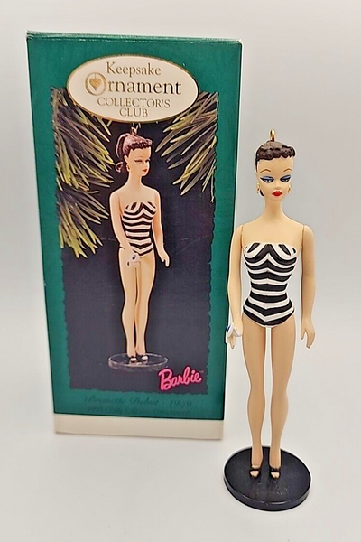 Hallmark Collectors Club Brunette Barbie Debut Keepsake Ornament 1959 U76