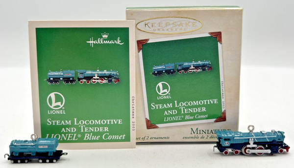 Hallmark Miniature Steam Locomotive & Tender Lionel Blue Comet 2003 U243