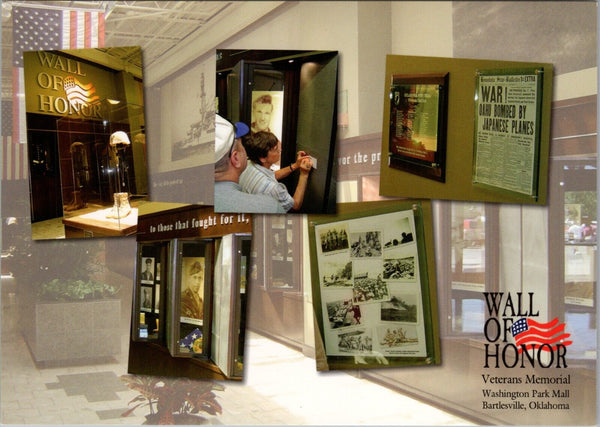 Wall of Honor Veterans Memorial Bartlesville OK Postcard PC506