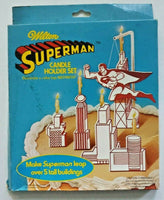 1979 Superman Cake Toppers Wilton Candle holders New Old Stock in Box U167